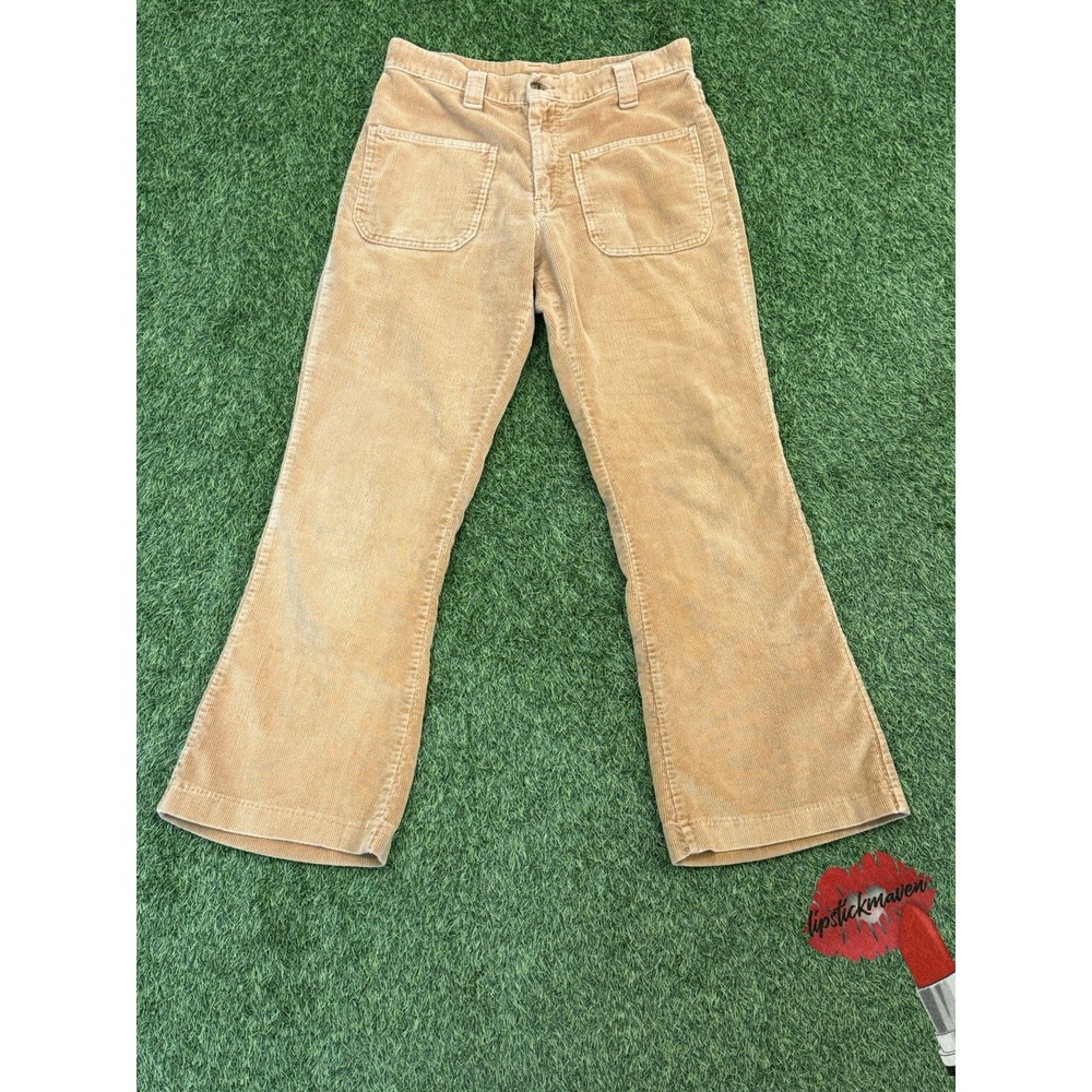 Vintage Farah Corduroy Pants Womens 29 x 28 Tan Brown Medium Straight Leg‎